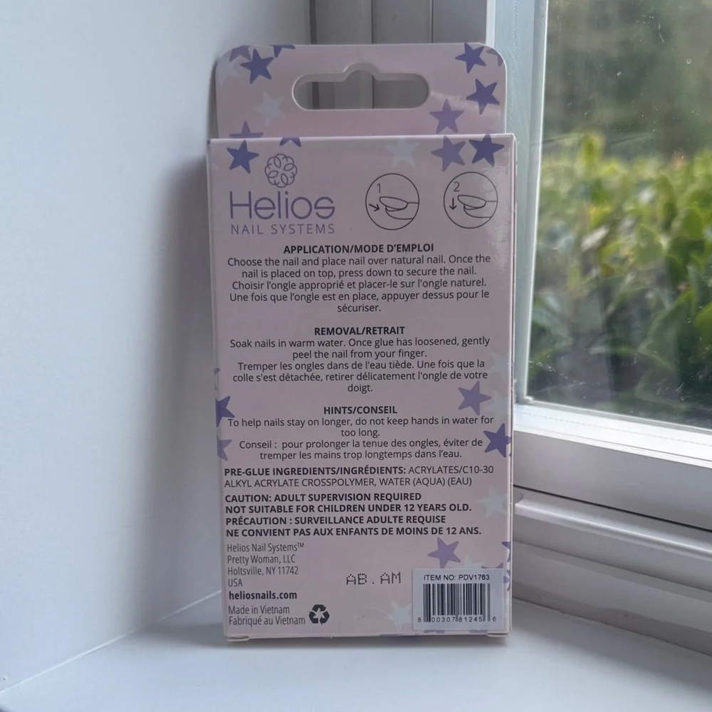 Helios Starstruck Press On Nails Pink Glitter & Star‎ Design – New